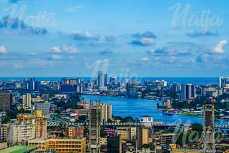 AERIAL VIEW OF LAGOS ISLAND SHOWING VICTORIA ISLAND