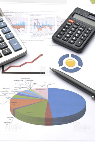 CALCULATOR  AND PEN FOR COMPUTATION OF FINANCE REPORT
