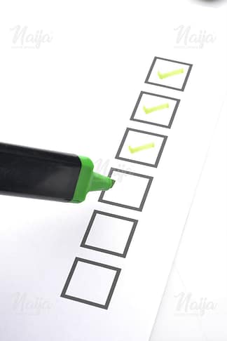 CHECK BOX WITH GREEN AND BLACK MARKER