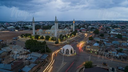 GOMBE MOSQUE AT NIGHT