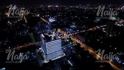 IKOYI, LAGOS AT NIGHT - AERIAL VIEW