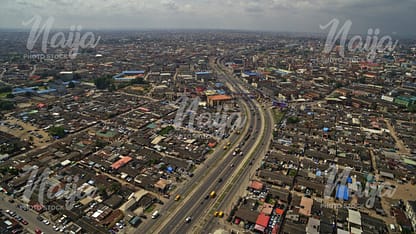 WESTERN AVENUE, SURULERE, LAGOS - AERIAL VIEW