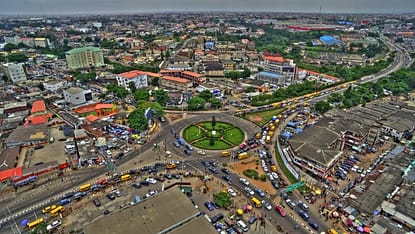 AERIAL VIEW OF ALLEN ROUNDABOUT, IKEJA, LAGOS