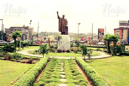 AWOLOWO STATUE ON ALLEN  ROUNDABOUT, IKEJA, LAGOS, IN THE 90's