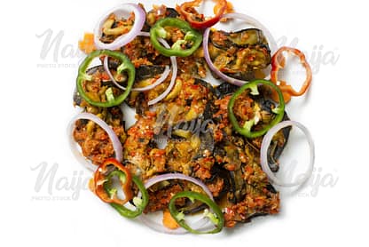 SNAILS GARNISHED WITH VEGETABLES - TOP VIEW