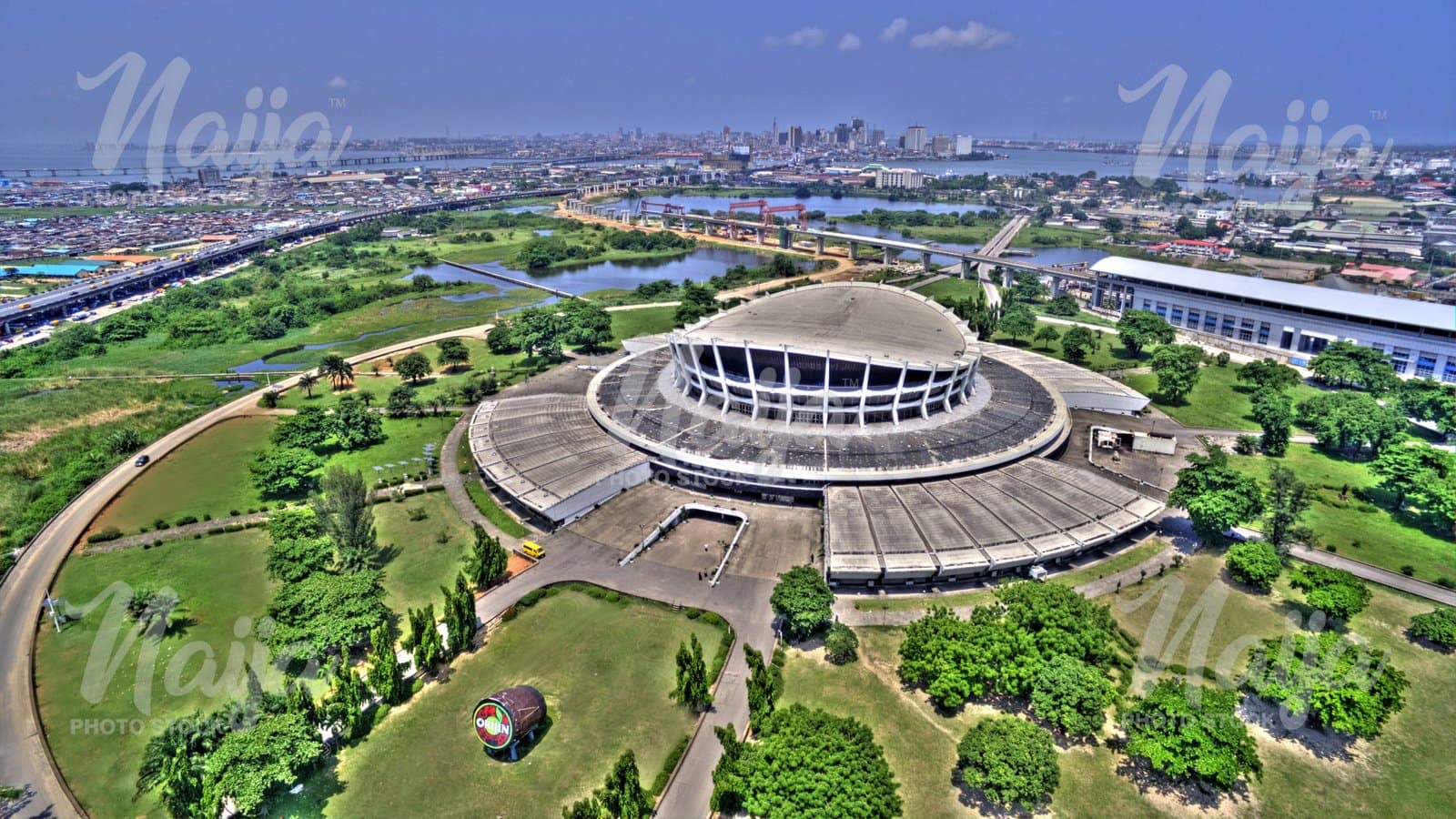AERIAL VIEW OF THE NATIONAL ARTS THEATRE, LAGOS