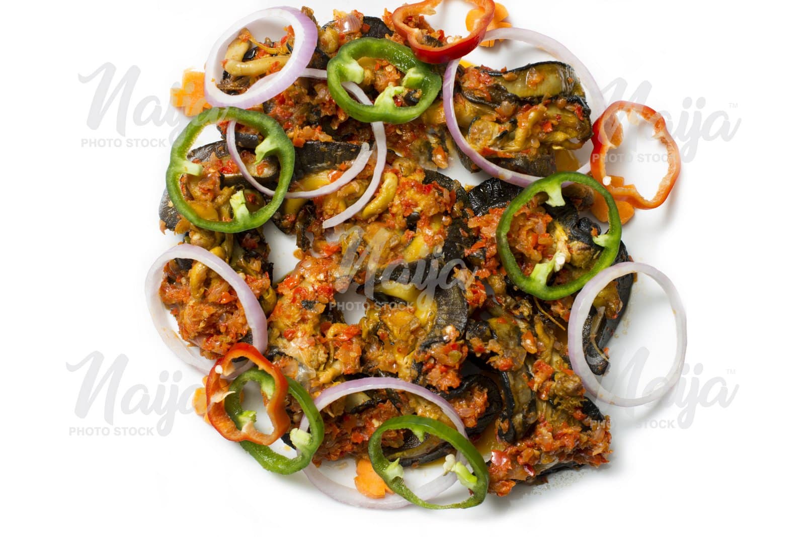 SNAILS GARNISHED WITH VEGETABLES - TOP VIEW