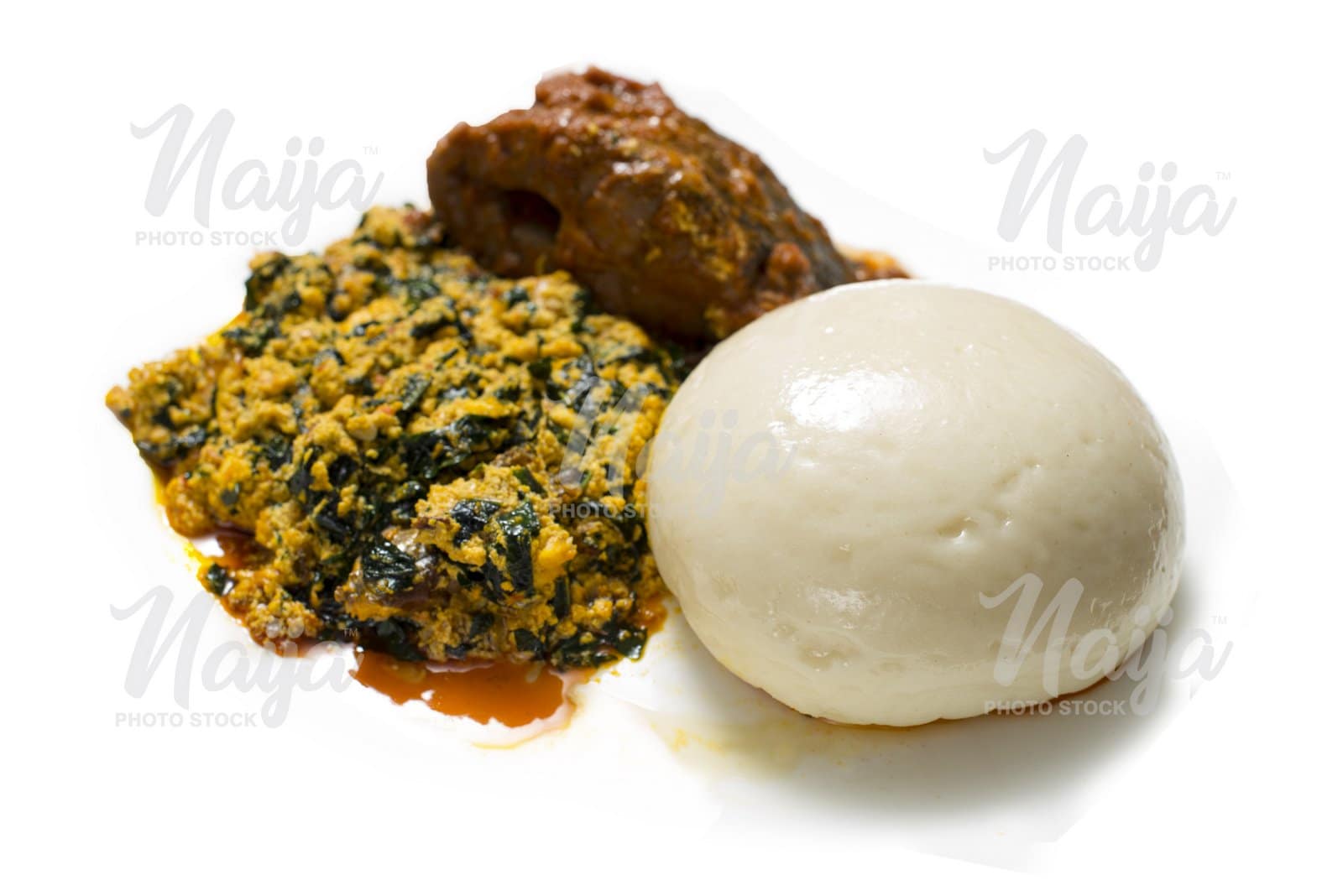 POUNDED YAM WITH EGUSI AND FISH