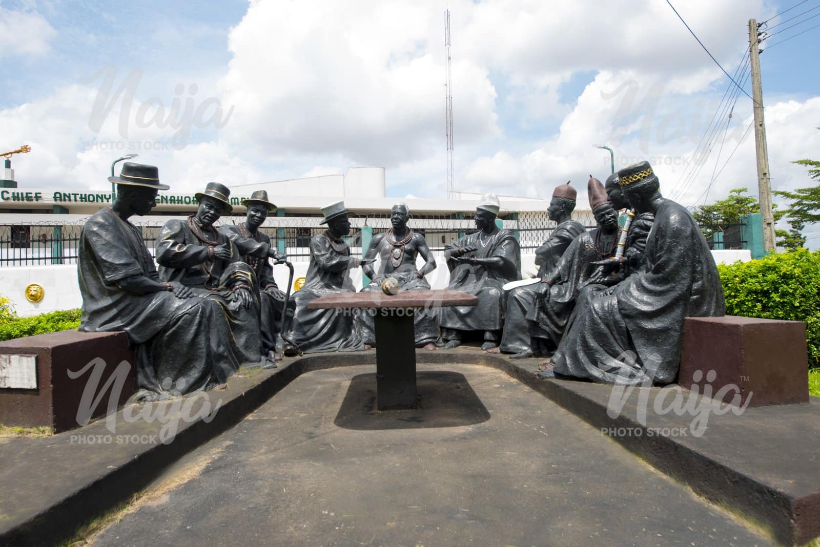 THE COUNCIL STATUE IN FRONT OF THE BENIN HOUSE OF ASSEMBLY