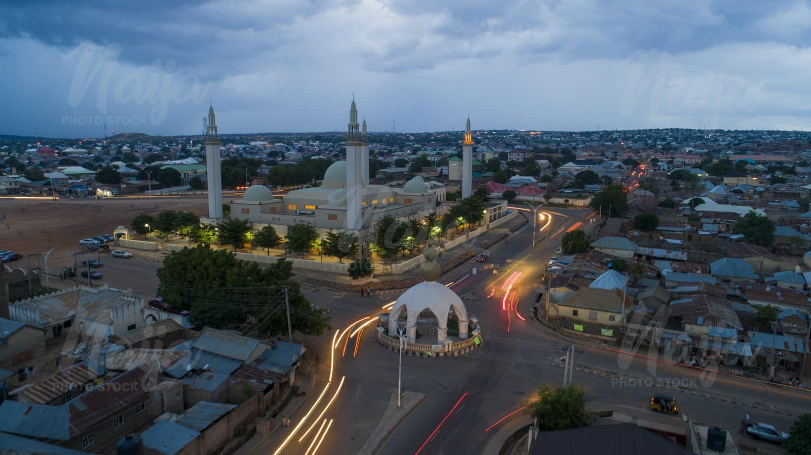 GOMBE MOSQUE AT NIGHT
