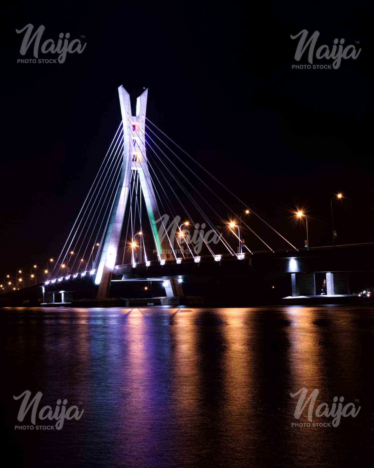 Lekki-Ikoyi Link Bridge Night View, Lagos. Nigeria